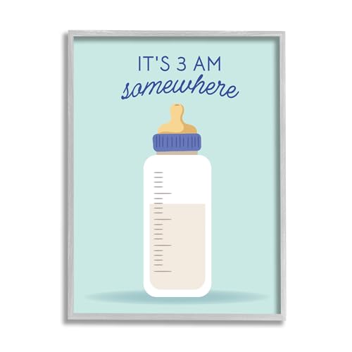 Image of It's 3am Somewhere Humor, 24 x 30 Inch Framed Giclee Print | Stupell Industries . By Emily Dumas . Ready to hang . Fun gift for bedroom or nursery . Made in USA