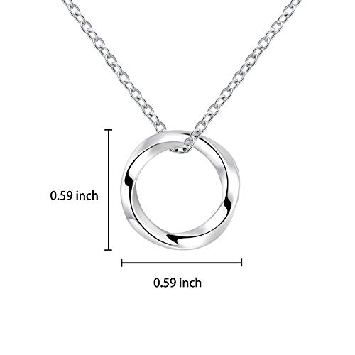 Circle Necklace for Women - 925 Sterling Silver Dainty Eternity Mobius Circle of Life Jewelry Gift for Women3