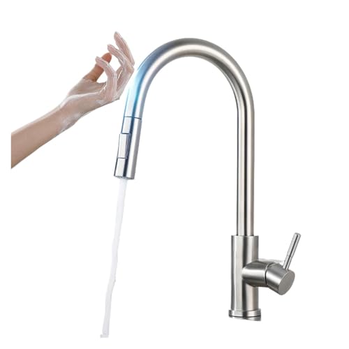 Grifo táctil de cocina KH-1015 negro con sensor monomando giratorio G3/8 6