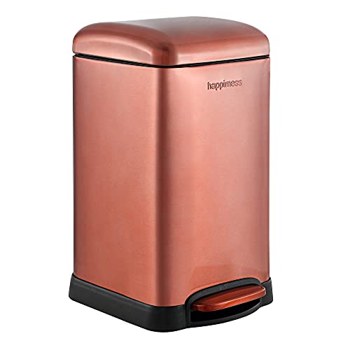 Image of happimess Betty Retro Mini 3.2 Gal Step Trash Can, Rose Gold