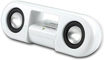 Genius SP-i200,White, 6W, 120V-US. Portable Speaker for MP3. Total Output Power 6 watts RMS.