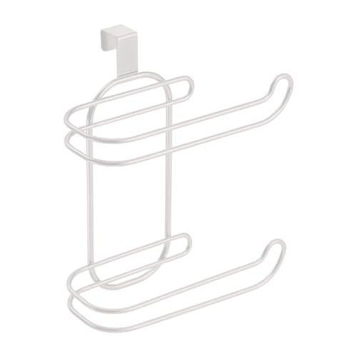 Qianly Towel Storage Rack Bathroom Organizer Over The Tank Versatile Space Saving Toilet Paper Holder Double Layer for Hotel Office, White