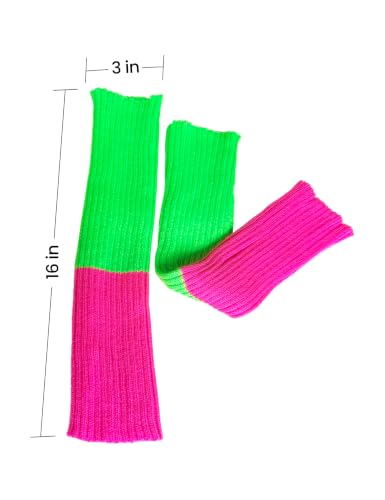 Image of Women Juniors Knitted Leg Warmers 16 inch Neon Colors Dance Halloween Accessory