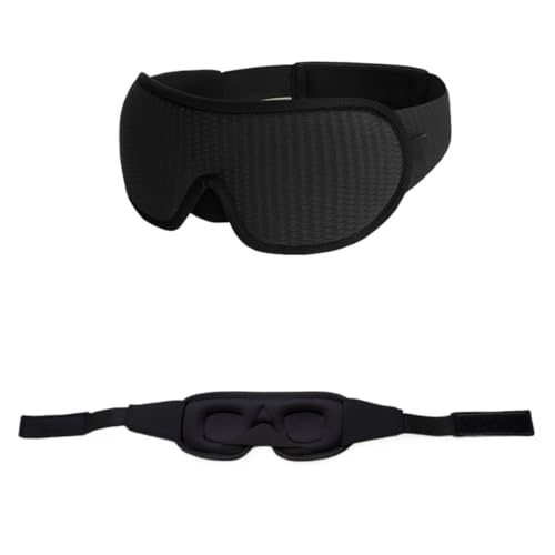 Masque de sommeil YDMHYLAI Masque de sommeil rembourré doux, abat-jour de voyage bloquant la lumière, portable, léger, lavable, facile à nettoyer(Black)