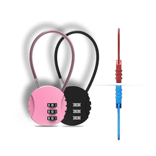 Mini serrure à code design biscuit rose avec attache souple en acier - 4