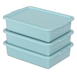 Udotry Bus Tubs Commercial, 13 L Meat Tubs with Lids, Mint Green, 3 Pack