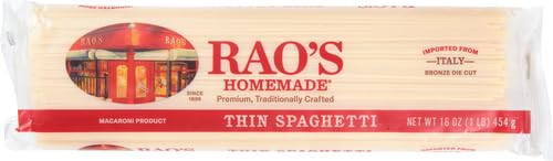 Image of Rao's Homemade Thin Spaghetti Pasta, 16oz, Traditionally Crafted, Premium Quality, From Durum Semolina Flour, Traditional Bronze Die Cut, Imported from Italy Visit the Rao's Store (Pack of 2)
