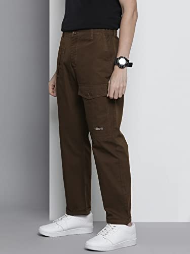 Image of The Indian Garage Co Men Relaxed Fit Solid Mid-Rise Trousers