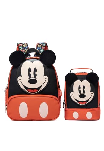 Kit Mochila Mickey Escolar Infantil Disney Lancheira Térmica Reforçada