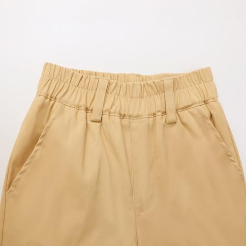 HILEELANG Kids Boy School Uniform Pants Stretch Cotton Chino Navy Khaki Trousers Sizes 4-16, 1 or 2 Pack4