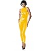 Hoge Kwaliteit Shiny Dance Catsuit Rits Terug PVC Jumpsuit Vrouwen Mouwloze Hoge Hals Bodysuit Halloween Cosplay Kostuum