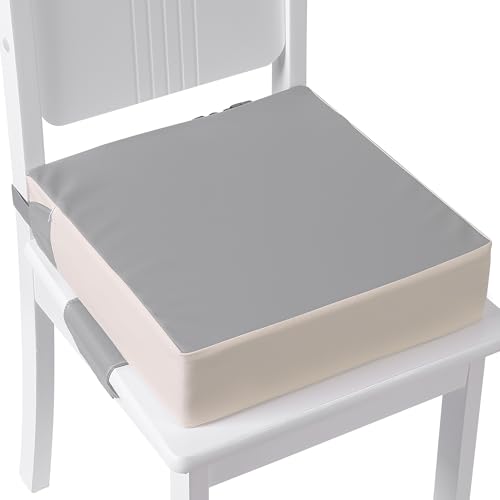 Image of Booster Seat for Kitchen Chair, Toddler Booster Seats for Dining Table with Adjustable Straps Portable for Travel Camping Eating, Booster Cushion for Table for Baby Child Infant Kid Boy Girl