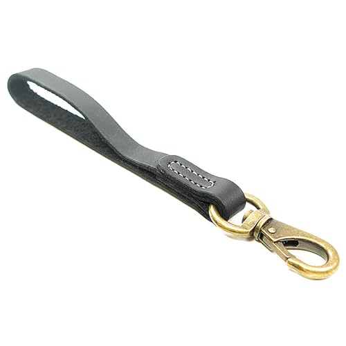 Laisse Courte en Cuir pour Chien 30 cm,Laisse pour Le Dressage,Chaîne,Laisse en Cuir pour Chiens de Grande et Moyenne Taille,Entraînement et Marche(Noir)