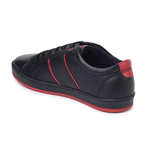 Image of eeken Black /Red Lifestyle Lightweight Casual Shoes for Men (by Paragon,Size-6)