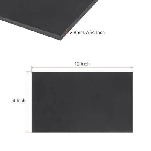 Image of Expanded PVC Plastic Sheet 7 /64 inch Thick, 6 inchx12 inch Lightweight Rigid Foam Sheet, [for Crafts Signage Displays Digital Screen Printing] - Black / 1 Pcs