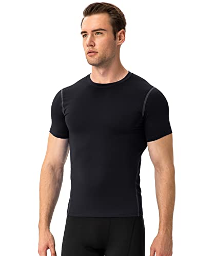 Men's Compression Shirts Short Sleeve Workout T Shirts Athletic Sports Base Layer Cool Dry Gym Tops Undershirts2