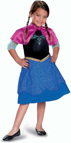 Disney Official Frozen Travelling Anna Standard Costume for Kids Princess Dress up for Girls For 4-6 Years