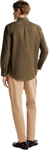Tommy Hilfiger Chemise Homme Flex Poplin Solid Regular Fit, Vert (Army Green), M