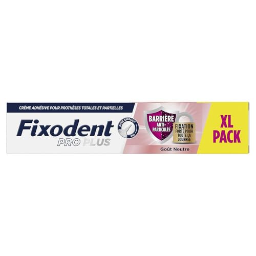 Fixodent Pro Plus La mejor tecnología antipartículas crema adhesiva para dentaduras postizas 57G