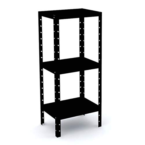 Estante de Aço Multiuso Canto 3 Prateleiras/Bandejas 90x40x30cm EDP03CT - Pandin Cor:Preto