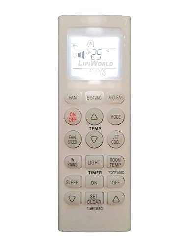 Image of LipiWorld AKB73595915 AC Remote Control with Display Light (Old Remote Exactly Same Remote Will Only Work) Compatible for LG AC Remote with Backlight (VE-36)
