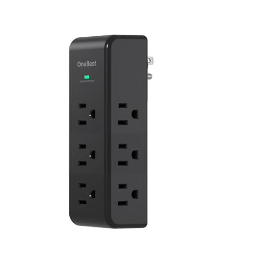 Image of Surge Protector Outlet Extender, 9 AC Multi Outlet Wall Plug with Rotating Plug, 1800J Wall Charger, 3-Sided Power Strip Electrical Plug Adapter Outlet Splitter for Home Office Dorm, Black