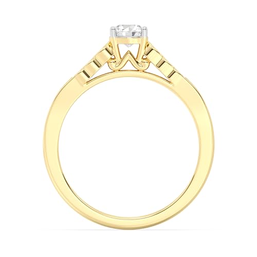 GILDED 1/2 ct. T.W. Lab Diamond (SI1-SI2 Clarity, F-G Color) and 14K Gold Plating Over Sterling Silver Engagement Ring3