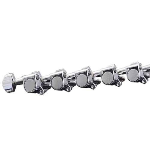 Guitar Tuning Pieces 1 Set 6 In Line Left Hand Guitar Machine Heads Tuners Chrome