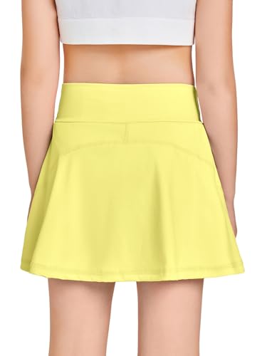 Image of Haloumoning Girls Tennis Skirt High Waisted Athletic Skorts | Pockets Shorts, Crossover,Workout Golf Running Skirts