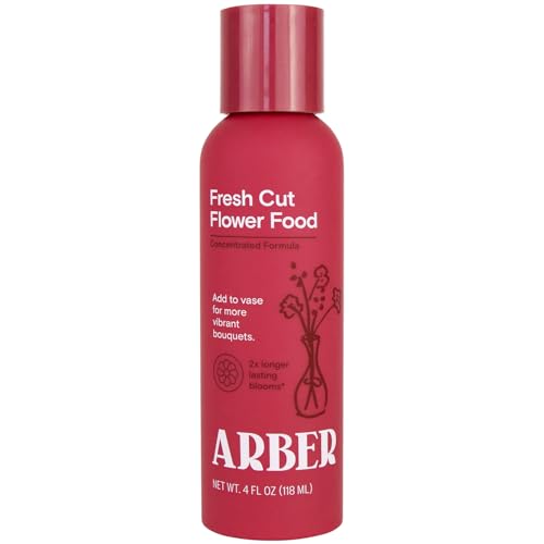 Arber Fresh Cut Flower Food – Floral Preservative & Nutrient Mix for Fresh Cut Flowers – Quick Dip, Vase Spray & Crystal Flower Care – Rose Food & Plant Supplies – 4 fl oz Liquid Formula