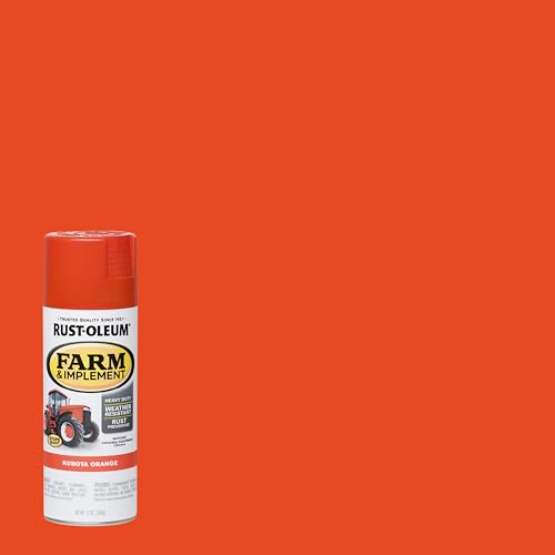 Rust-Oleum 280142 Farm & Implement Spray Paint, 12 oz, Kubota Orange, (Pack of 1)