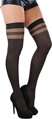 Image of ToBeInStyle Women's Nylon Thigh High Schoolgirl Opaque Stockings