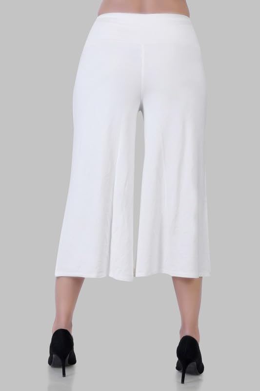 Image of Women's Viscose Calf-Length Palazzo Pants