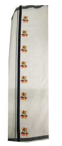 Image of Mens Print along with Border 100% Cotton Cream Dhoti 4.00 Meters Double Mundu /Vesti