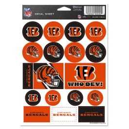 Planche autocollants Bengals de Cincinnati vinyle cadeau idéal fan NFL