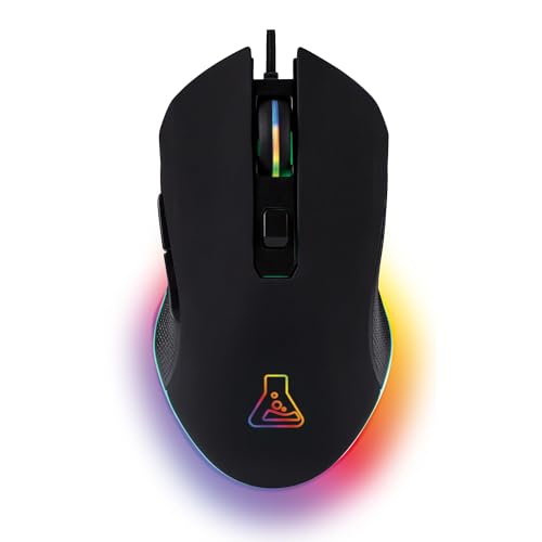 The G Lab Kult Helium Pro – Ratón Gaming con Cable USB – Sensor Óptico 800 a 12800 dpi – Iluminación LED 7 Colores – Ratón Silencioso 6 Botones – Compatible PC, PS4, PS5 y Xbox