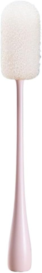 Cup scrubbing Cup Device Water Cleaning and decontamination Long Handle Milk Bottle Brush Household Multi-Functional Non-Dead Corner Sponge(Orange)