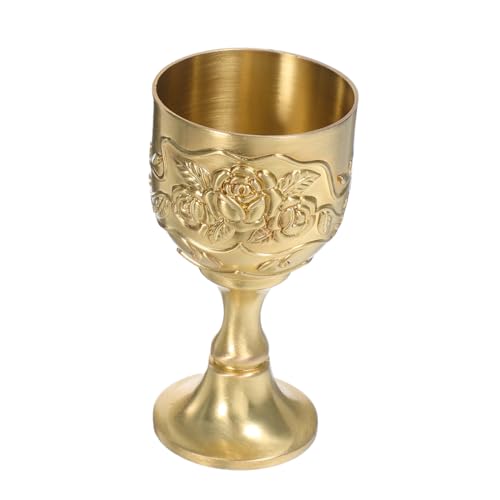 ZUNOXAZ Copa De Vino Blanco Decorativa Copa Vintage Para Beber Cáliz Medieval Para Beber Cáliz Vintage Cobre Dorado