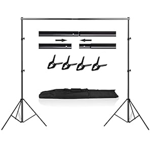 Photo Video Studio Photography Backdrop Stand, 8 x 8 ft Adjustable Photo Background Holder, Back Drop Banner Stand Support System Kit with Carry Bag