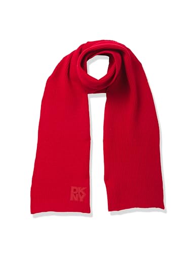 DKNY womens Soft Knit Scarf With Logo Patch