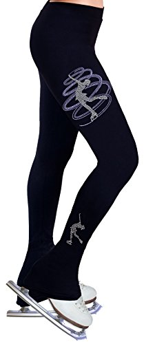 NY2 SPORTSWEAR Figure Skating Practice Pants with Rhinestones - R258 (Light Purple, Adult Small)