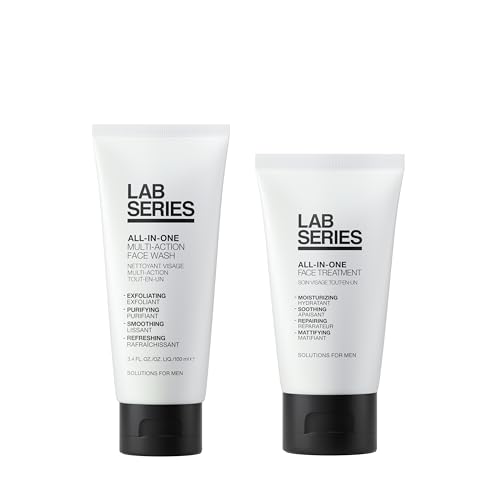 Lab Series Men's Daily Skincare Set - All-In-One Bundle – Face Wash 3.4 Fl Oz & Face Moisturizer 1.7 Fl Oz