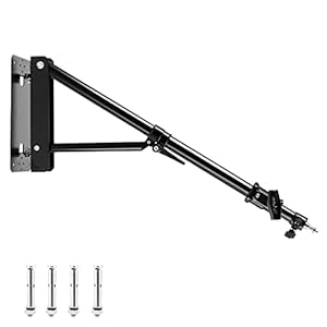 Selens Wall Mount Boom Arm with Triangle Base, Max Length 51inches/130cm Adjustable Camera Mount Up to 4.26ft for Photography Studio Video Strobe Flash, Ring Light, Softbox, Umbrella Reflector etc.