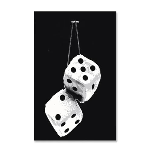 Peinture sur toile billard noir et blanc CHAOJIART cadre interne pour déco salon moderne