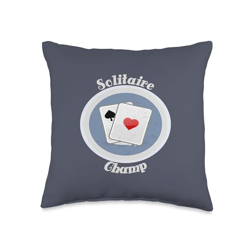 Solitaire Champ Retro Card Game Vibes Throw Pillow