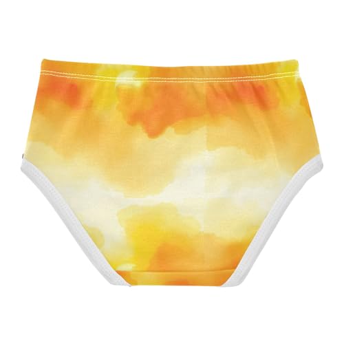 Joisal Orange Yellow Watercolor Girl Panties Cute Girls Underwear Toddlers Cotton Aesthetic Briefs Undies Kids 2t2