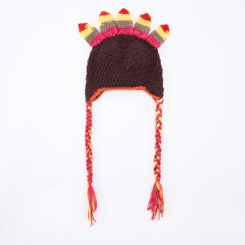 Baby Turkey Hat Toddlers Kids Winter Warm Knitted Earflap Beanie Cap Thanksgiving Photo Props2