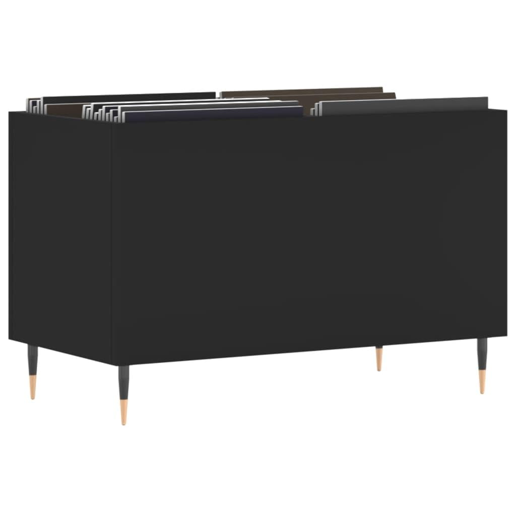 Armadio per dischi in legno, 74,5 x 38 x 48 cm, con gambe in ferro, spazioso scaffale per vinile, CD, DVD, HiFi, credenza e parete soggiorno, stabile armadio multimediale per soggiorno