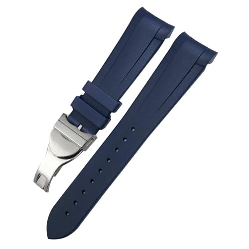 AITEKODVG Banda de reloj de goma de extremo curvado 22 mm 20 mm para Tudor Black Bay 41 mm Pelagos 42 mm 1958 Correa de reloj deportivo azul