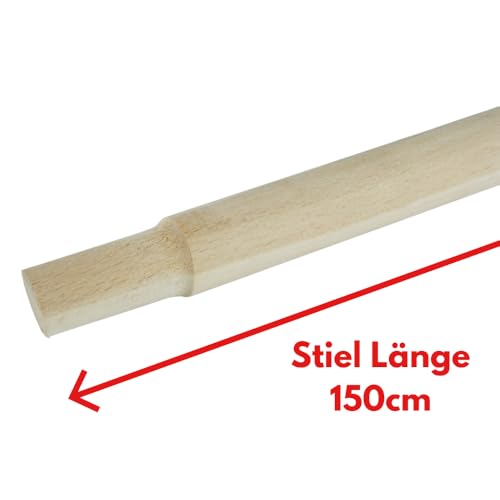 Saalbesen Besen mit Stiel 150 cm ohne Stiel Ideal als Zimmerbesen Holzbesen Kehrbesen Werkstattbesen Hallenbesen Industriebesen Hausbesen Terassenbesen Haarbesen (30 cm mit Stiel) – Bild 7